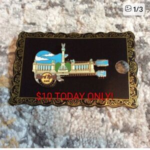 HARD ROCK CAFE BUDAPEST DOUBLE NECK GUITAR PIN!